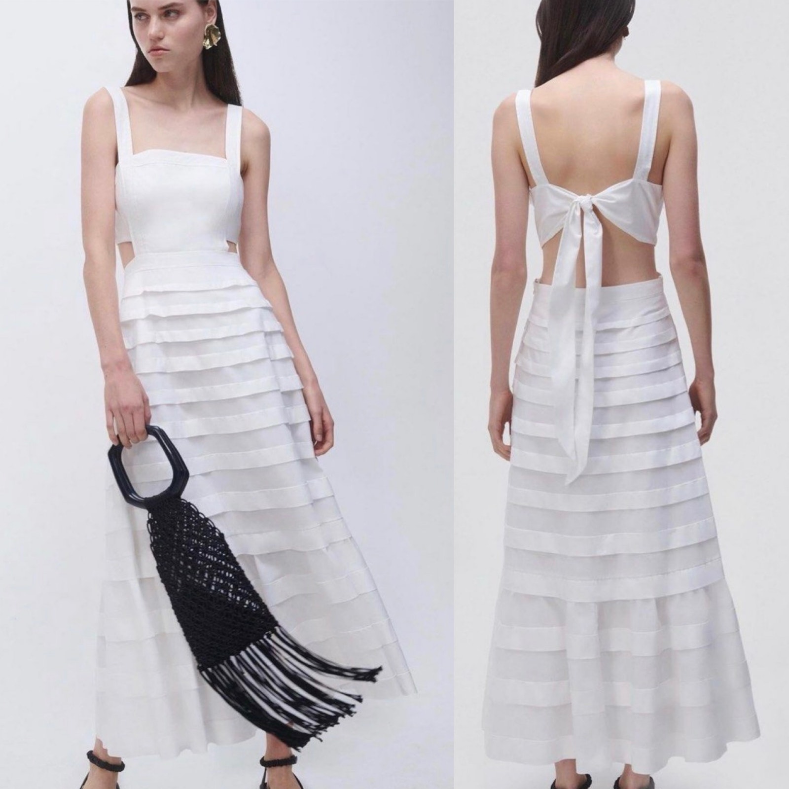 Nwt Jonathan Simkhai Sicillia Dress White Poplin Pleated Bridal Preppy Size 8